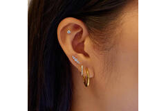  Ear Edit - Ear studs - Silver / 14kt GP - Zirconia